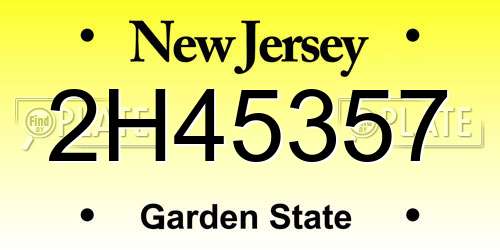 2H45357 New Jersey License Plate