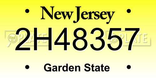 2H48357 New Jersey License Plate