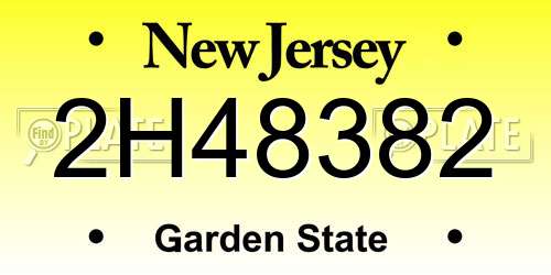 2H48382 New Jersey License Plate