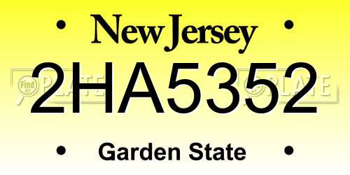 2HA5352 New Jersey License Plate