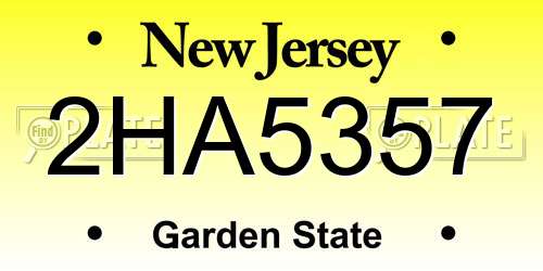 2HA5357 New Jersey License Plate
