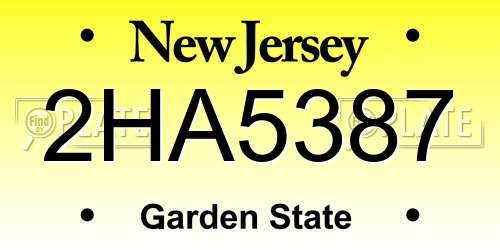2HA5387 New Jersey License Plate