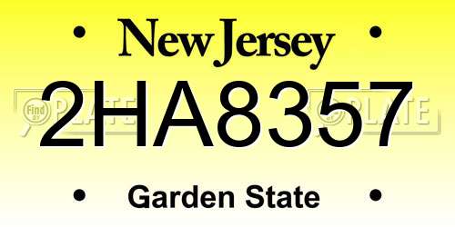 2HA8357 New Jersey License Plate