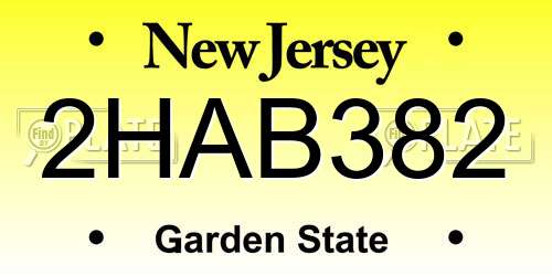 2HAB382 New Jersey License Plate