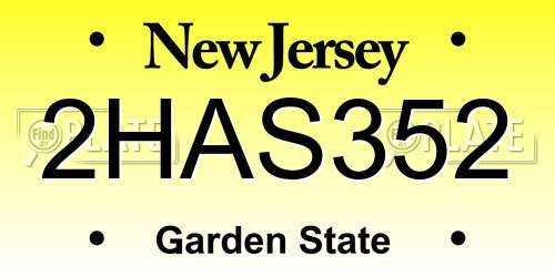 2HAS352 New Jersey License Plate
