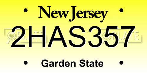2HAS357 New Jersey License Plate