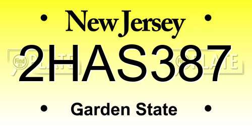 2HAS387 New Jersey License Plate