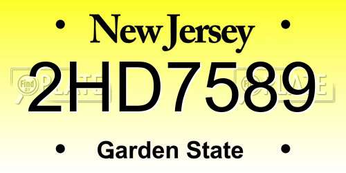2HD7589 New Jersey License Plate