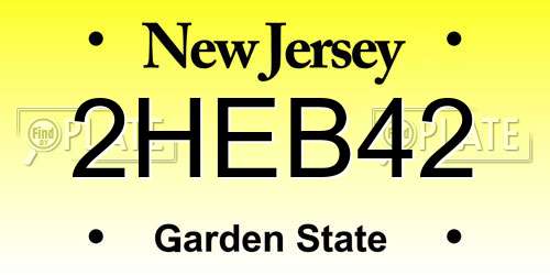 2HEB42 New Jersey License Plate
