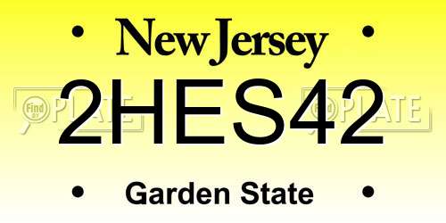 2HES42 New Jersey License Plate