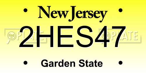 2HES47 New Jersey License Plate