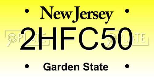 2HFC50 New Jersey License Plate