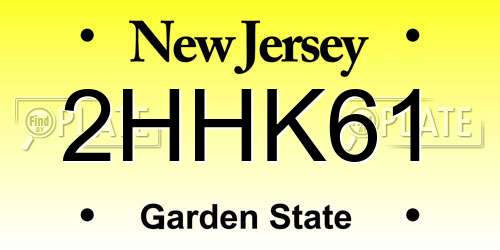 2HHK61 New Jersey License Plate