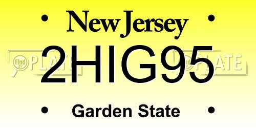 2HIG95 New Jersey License Plate