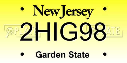2HIG98 New Jersey License Plate