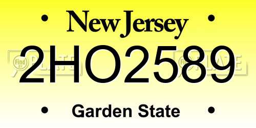 2HO2589 New Jersey License Plate
