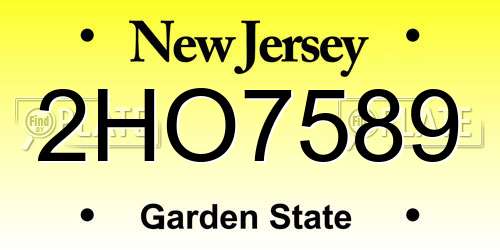 2HO7589 New Jersey License Plate