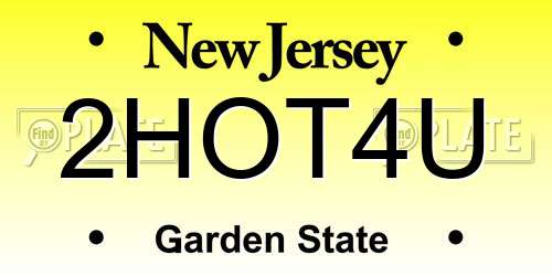 2HOT4U New Jersey License Plate
