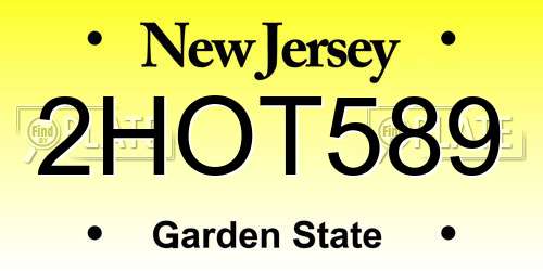 2HOT589 New Jersey License Plate