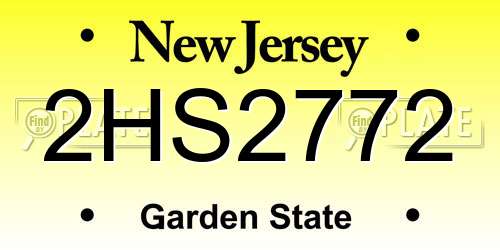 2HS2772 New Jersey License Plate
