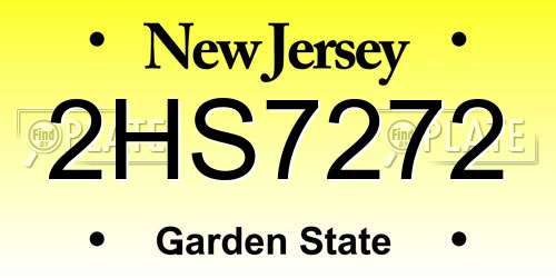 2HS7272 New Jersey License Plate