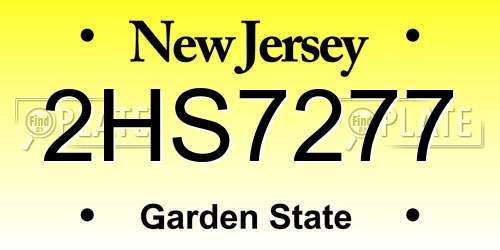 2HS7277 New Jersey License Plate