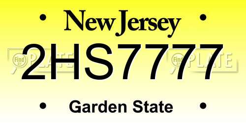 2HS7777 New Jersey License Plate
