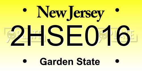 2HSE016 New Jersey License Plate
