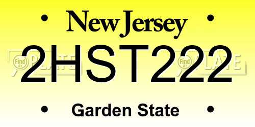 2HST222 New Jersey License Plate