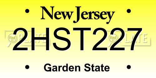 2HST227 New Jersey License Plate