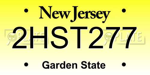 2HST277 New Jersey License Plate