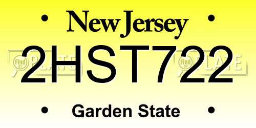 2HST722 New Jersey License Plate