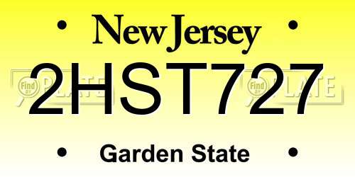 2HST727 New Jersey License Plate
