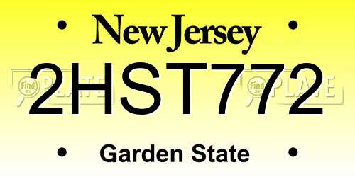 2HST772 New Jersey License Plate