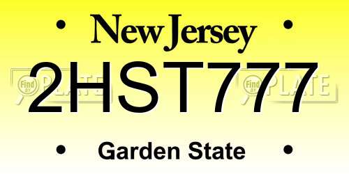 2HST777 New Jersey License Plate