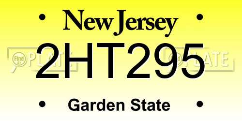 2HT295 New Jersey License Plate