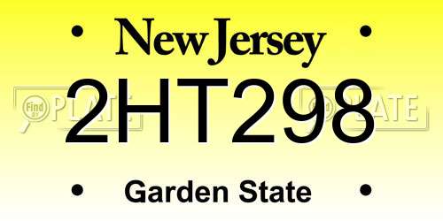 2HT298 New Jersey License Plate