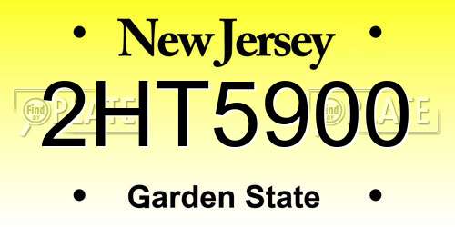 2HT5900 New Jersey License Plate