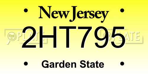 2HT795 New Jersey License Plate