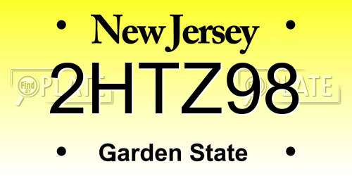 2HTZ98 New Jersey License Plate