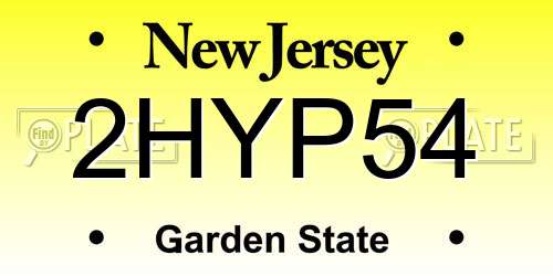 2HYP54 New Jersey License Plate