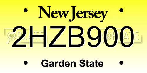 2HZB900 New Jersey License Plate