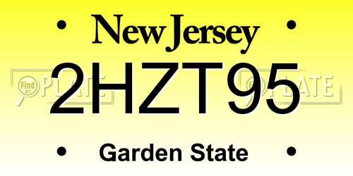 2HZT95 New Jersey License Plate