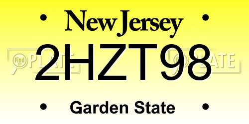 2HZT98 New Jersey License Plate