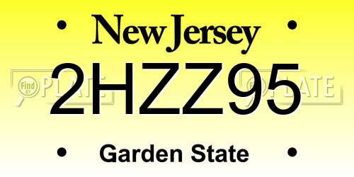 2HZZ95 New Jersey License Plate