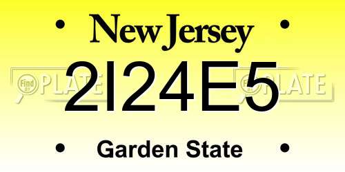 2I24E5 New Jersey License Plate
