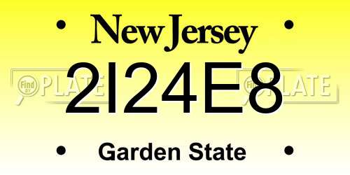 2I24E8 New Jersey License Plate
