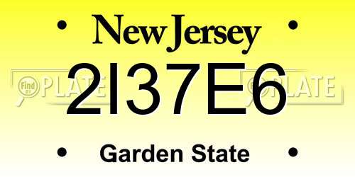 2I37E6 New Jersey License Plate