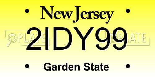 2IDY99 New Jersey License Plate