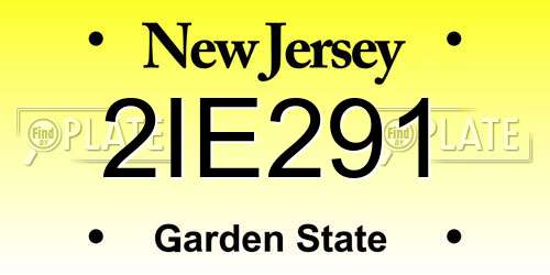2IE291 New Jersey License Plate